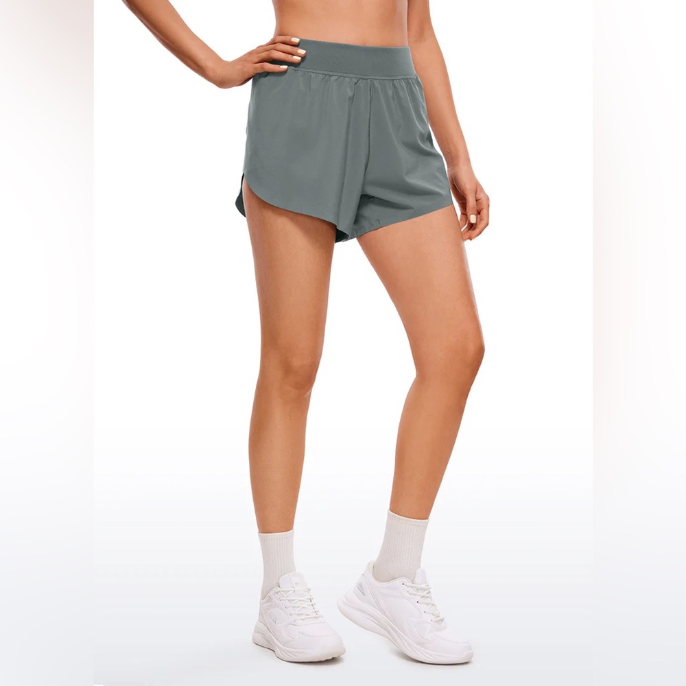 Feathery-Fit Soft Mid Rise Dolphin Lined Shorts 4''